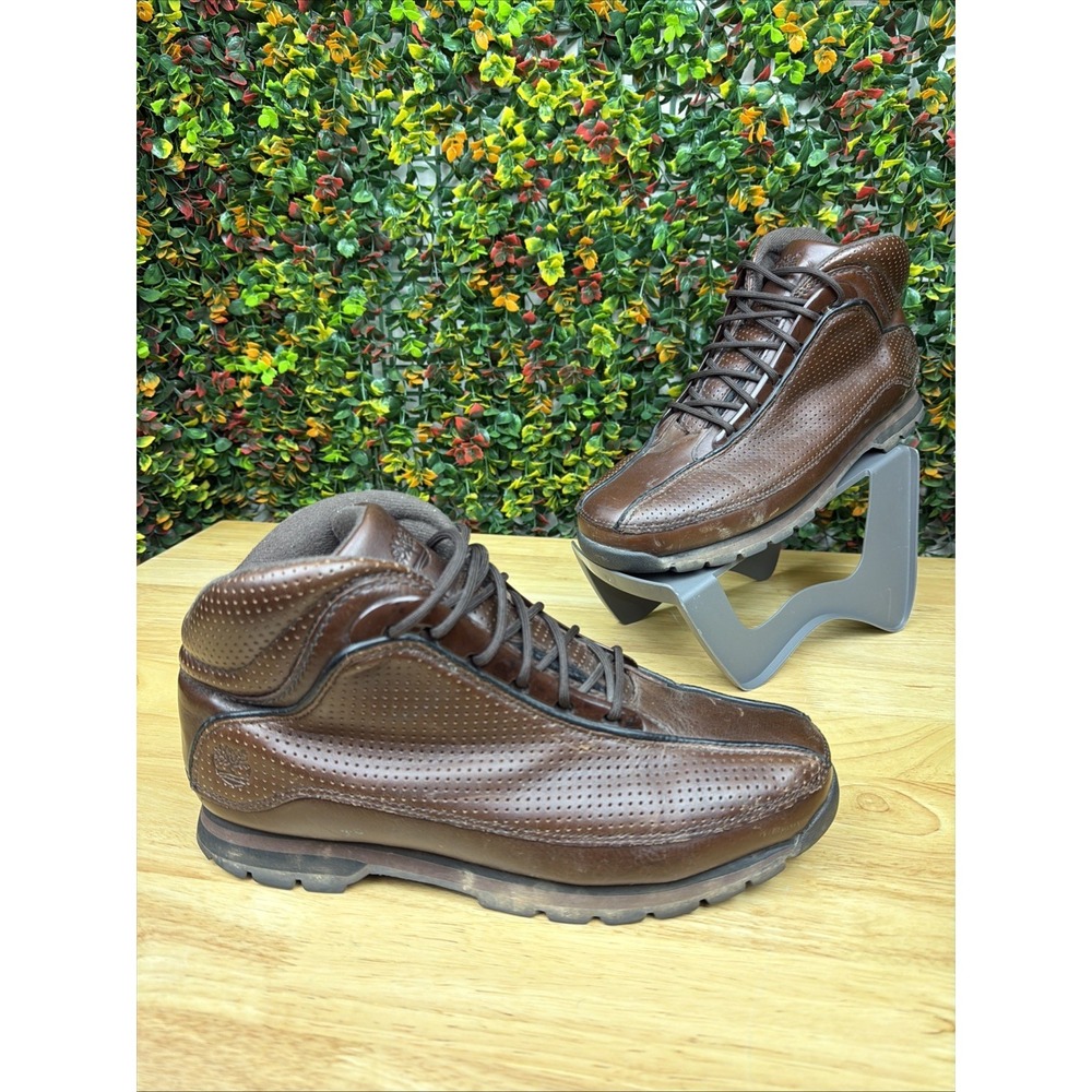 Timberland Euro Dub Hiker Boots Chocolate‎ Brown Leather Y2K RARE Classic Men 11